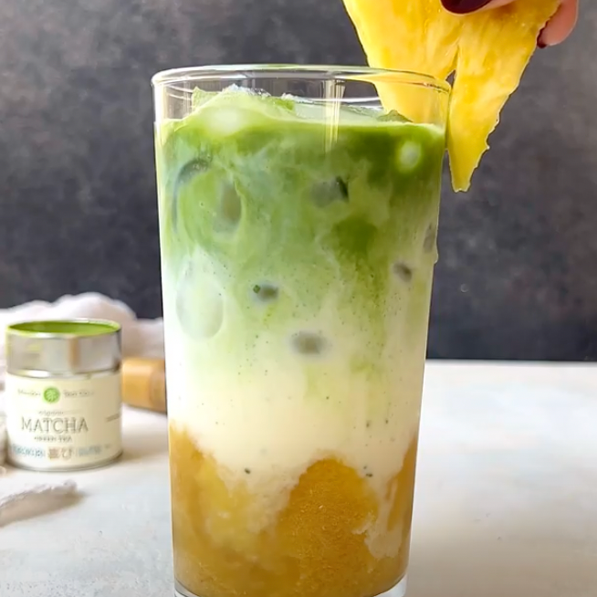 Iced Pineapple Matcha Latte