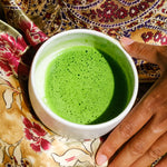 Round chawan tea bowl of frothy Uji matcha green tea from Japan – Mizuba Tea Co.