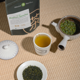 Organic Koshun Sencha with cups and teapot