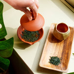 Japanese shiboridashi pot with tea leaves - Mizuba Tea Co.